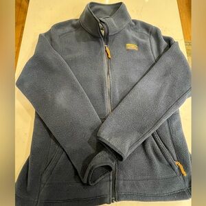 L.L. Bean blue fleece  Full Zip Logo Pockets Jacket Women’s Size L